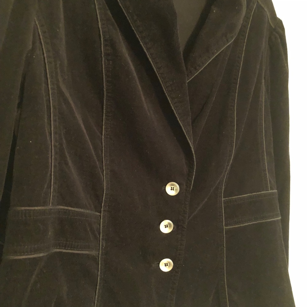 Black Velvety/Corduroy Blazer by Lane Bryant